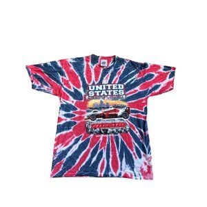 Joy Athletic Tie-Dye 2001 tie‎ dye red white Grand Prix T-Shirt XL single stitch